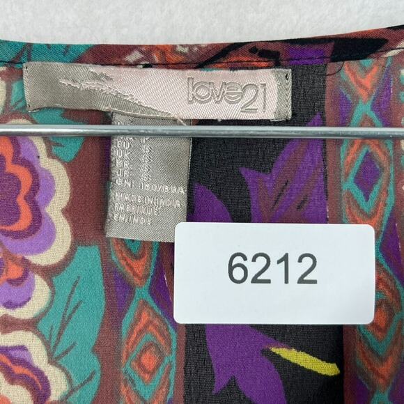 Love 21 Dress Women's Size Small Long Sheer Boho Chic Bohemian Floral Lagenlook - Picture 3 of 11